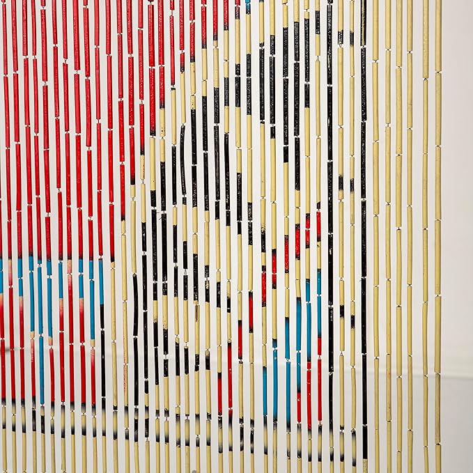 Bamboo Curtains 35.5 X 78 Inch - Eye Design Beaded Curtain Bamboo for Doorway - Mysterious Ghostly Style Curtain for Home Decor Enthusiasts