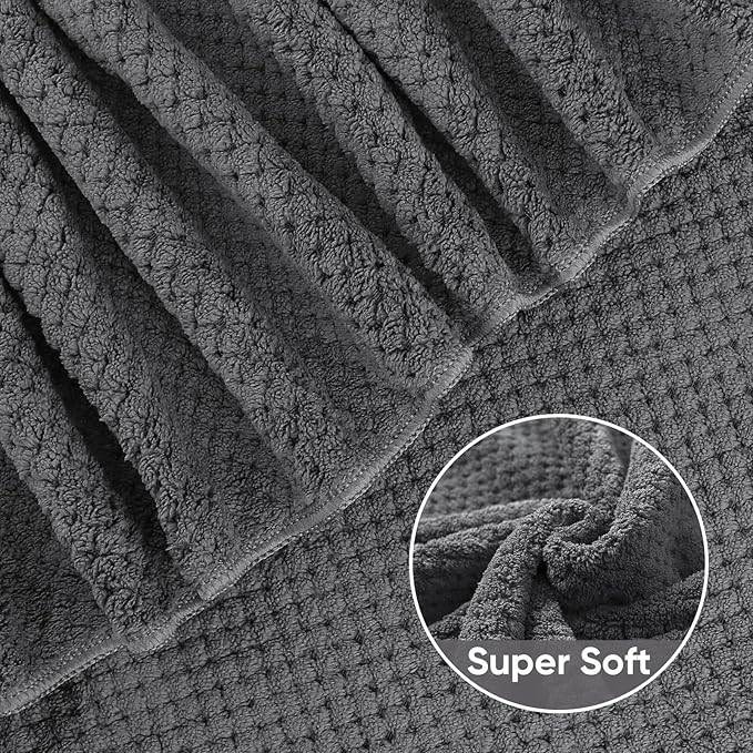 HOMEXCEL 6 Pack Bath Towel Set, (24 x 48 Inches) Microfiber Ultra Soft Highly Absorbent Bath Towels, Lightweight and Quick Drying Towels for Hotel, Bathroom, Spa and Beauty Parlor, Grey