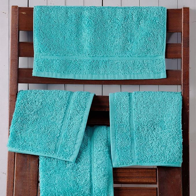 Teal Turquoise Washcloth Linen Set Premium Original Turkish Cotton, Hotel Quality for Maximum Softness & Absorbency for Face, Hand, Kitchen & Cleaning
