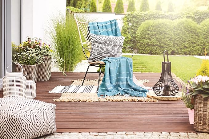 Gold CASE Turkish Beach Towel Set of 6 – 100% Cotton Large Turkish Bath Towels 70 x 38'' – OLYMPOS Oversized, Quick Dry & Sand Free Beach Towel – Lightweight Towels Set - Blue