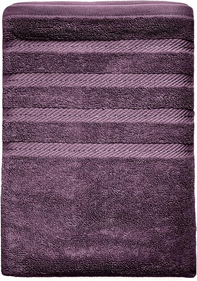 Hearth & Harbor Bath Towels for Bathroom - 100% Ring Spun Cotton Luxury Bathroom Towels - Soft & Highly Absorbent Bath Towels Set, 6 Piece Set, Purple