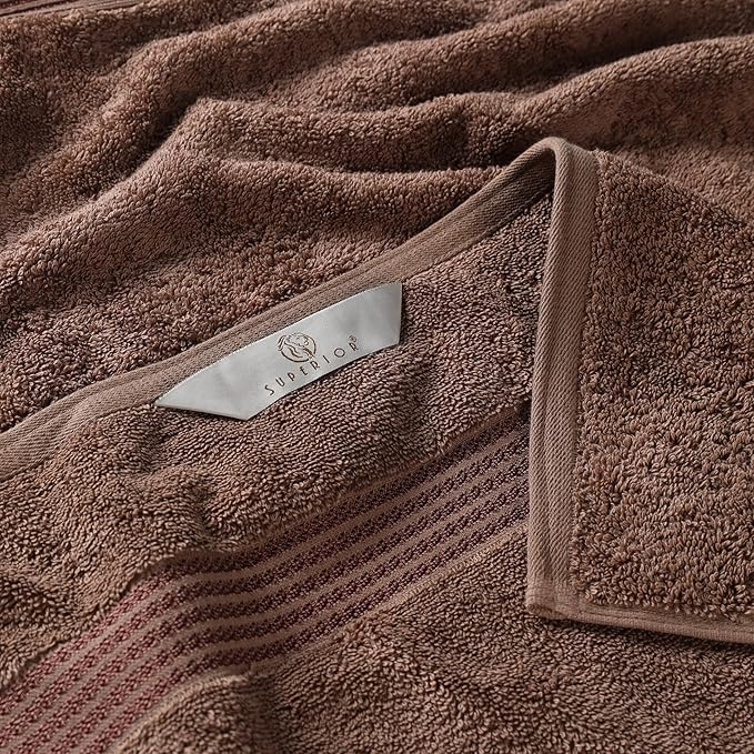Superior Egyptian Cotton 6-Piece Towel Set, Bathroom Essentials, Towels For Bathroom, Apartment, Airbnb, Guest Bath, Face, Hand, Bath Towels, Washcloths, Absorbent, Fast Drying, Mocha