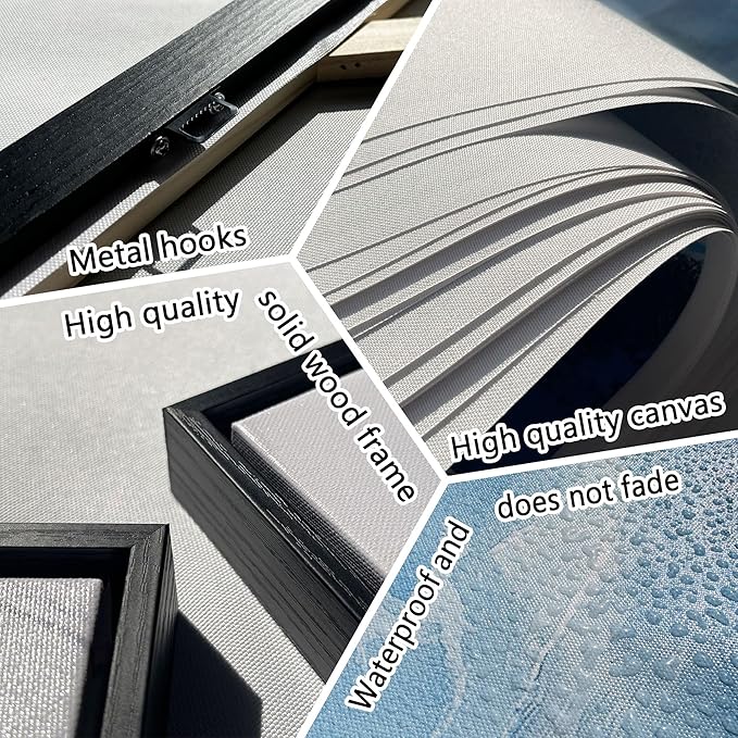 yiijeah Large Wall Art - Abstract Canvas Painting for Living Room Decor Modern Art Work for Wall Giant Gray Paint Office Bedroom Blue and White Home Decor