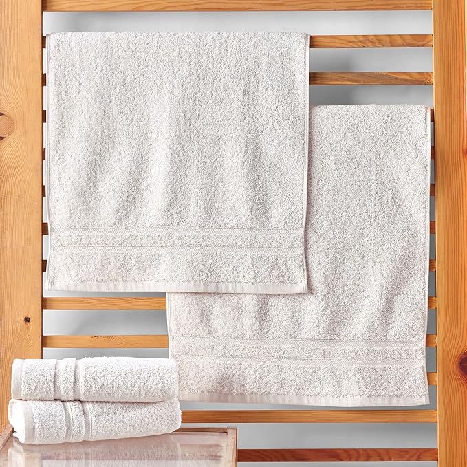 Hawmam Linen Sea Salt Cream Hand Towels 4 Pack Turkish Cotton Premium Quality Soft and Absorbent Small Towels for Bathroom