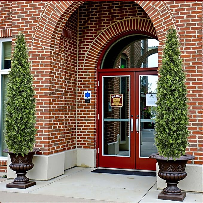 5FT Artificial Boxwood Topiary Tree Fake Topiary Potted Plants for Home Office Garden Indoor Outdoor Decoration 59INCH(2PACK)