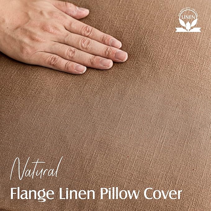 Foindtower Pack of 2, Decorative Linen Soild Throw Pillow Covers Soft Accent Cushion Case Boho Farmhouse Pillowcase for Chair Couch Sofa Bedroom Living Room Home Decor 16 x 16 Inch Light Khaki Brown