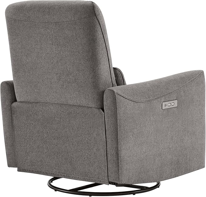 CHITA Power Recliner Chair Swivel Glider, FSC Certified Fabric Living Room Reclining Sofa Chair with Lumbar Support, Metal Grey