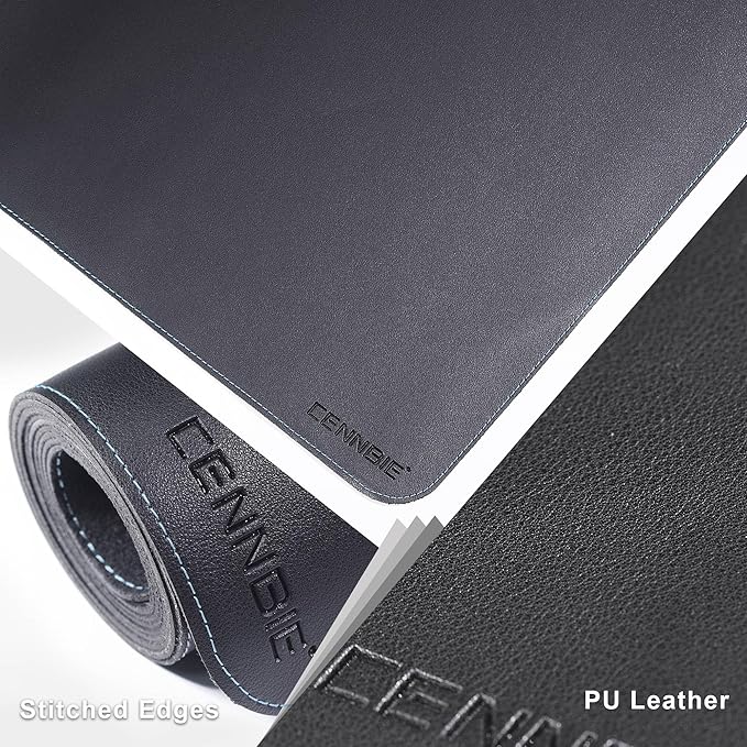 CENNBIE HUGE180 70.8" x 47" Black Leather Desk Mat for Conference Table, Dining Table, Work Table, Banquet Tables, Library Table