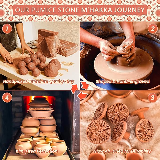 Natural Terracotta Pumice Stone for Feet – Handcrafted Foot Scrubber & Callus Remover with Gentle Exfoliation and Ergonomic Design for Smooth, Soft & Refreshed Feet – for a Spa-Like Pedicure