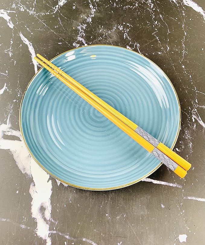 JapanBargain 3671, 5 Pair Bamboo Chopsticks Set, Reusable Japanese Chinese Korean Wooden Chop Sticks, Hair Sticks, Dishwasher Safe, 9 inch