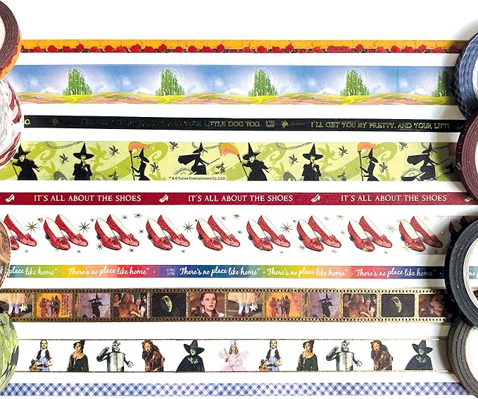 Paper House Productions Wizard of Oz Foil Accent 10 Piece Washi Tape Pack with 5 15mm Rolls and 5 5mm Rolls