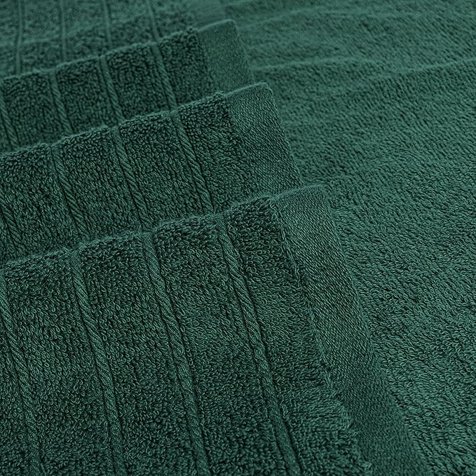 Tens Towels Pack of 4 Extra Large Bath Towels 30 x 60 Inches, 100% Cotton, Larger & Lighter Weight, Quicker to Dry, Super Soft and Absorbent, Perfect for Bathroom, Hunter Green