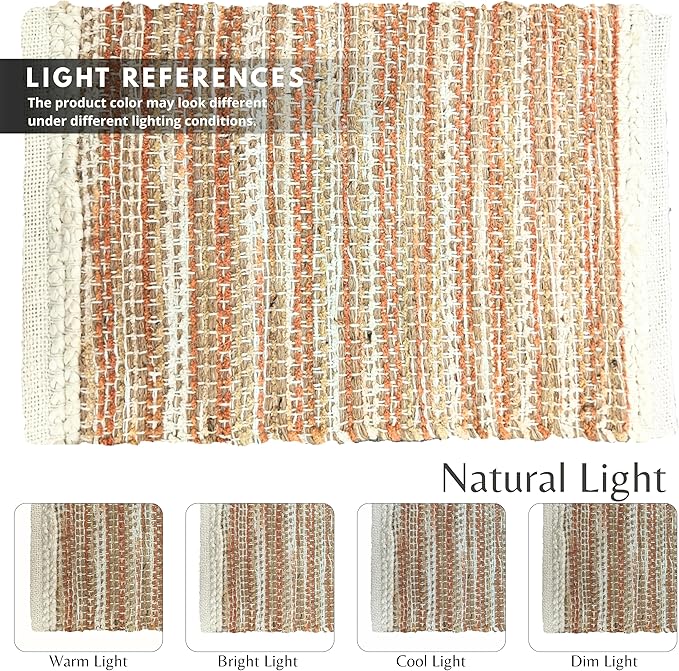 Hausattire Woven Table Placemats Set of 4 - Rust, Jute Boho Outdoor Table Mats for Kitchen Dining Decoration | Easy Clean Heat Resistant Farmhouse Dinner Placemat for Thanksgiving Decor - 13x19 Inch