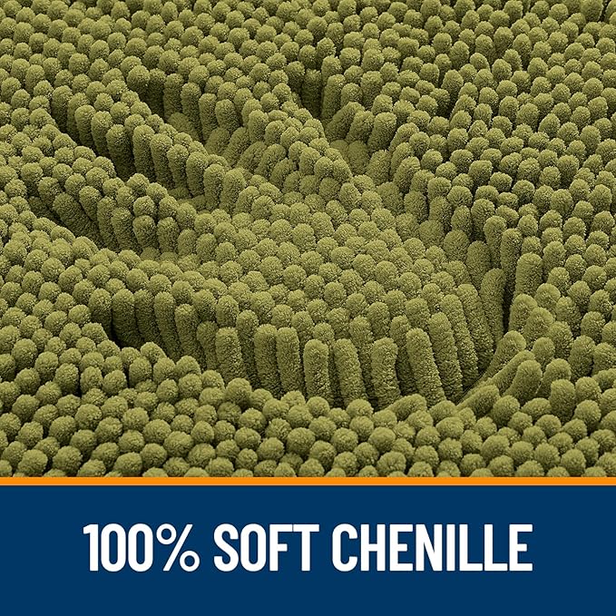 OLANLY Bathroom Rugs 36x24, Extra Soft Absorbent Chenille Bath Rugs, Rubber Backing Quick Dry, Machine Washable Bath Mats for Bathroom Floor, Tub and Shower, Home Decor Accessories, Willow Green