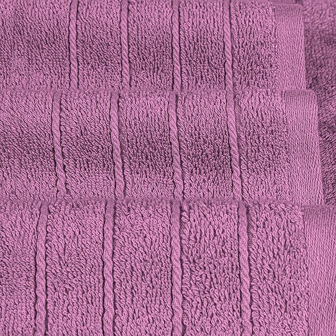 Tens Towels Pack of 4 Extra Large Bath Towels 30 x 60 Inches, 100% Cotton, Larger & Lighter Weight, Quicker to Dry, Super Soft and Absorbent, Perfect for Bathroom, Purple