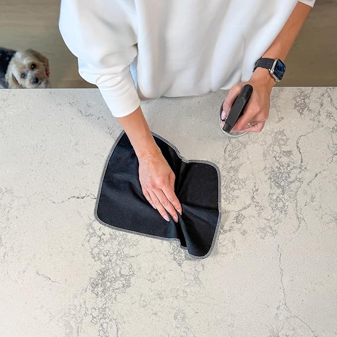 Reusable Paper Towels - 10 Pack - Roll of Washable Cotton Cloth Paper Towels - Paperless Reusable Napkins Cloth Washable - Absorbent + Long Lasting - Zero Waste Products - (Black Tie)