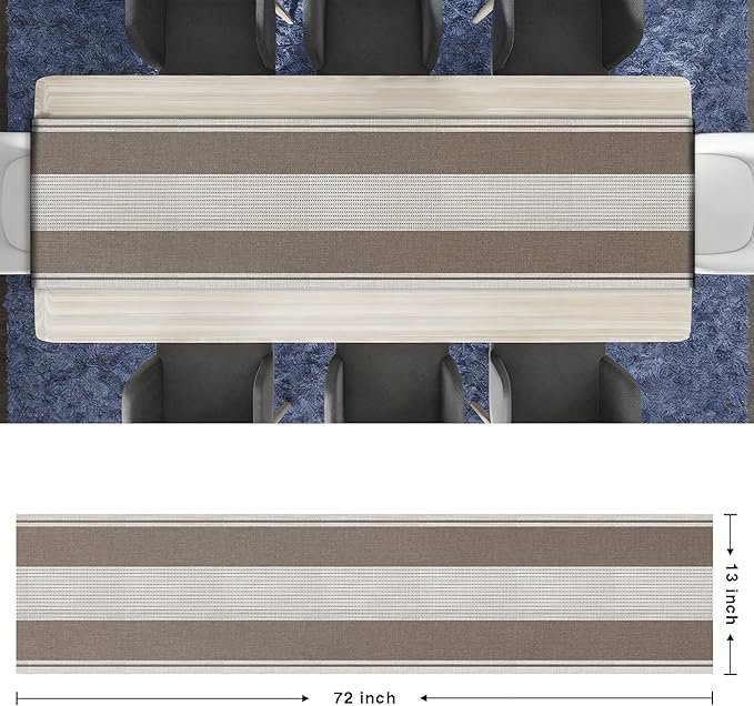 Rustic Linen Table Runner, Farmhouse Runners 13x72 Inches Long for Dining Tables Decor, Cottagecore Style, Party and Home Decoration