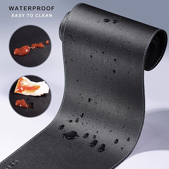 CENNBIE Console Table Leather Cover - 78.8 x 5.9 Inches Sofa Table Narrow Long Mat - TV/Media/Gaming/Center Console Table Protector Pad for Narrow Side Table, Sideboard, Entryway Table (Black)