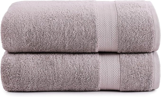 LANE LINEN 100% Cotton 2 Pack Bath Sheets (35"x66") - Ring Spun, Extra Large Cotton Bath Towels Set - Quick Dry, Soft & Absorbent Oversized Towel Set - Remains Soft After Multiple Washes - Platinum