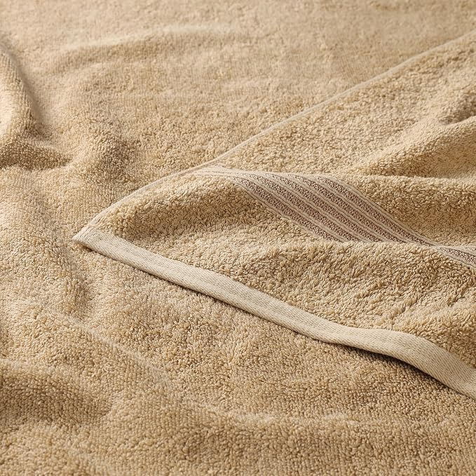 Superior Egyptian Cotton 6-Piece Towel Set, Bathroom Essentials, Towels For Bathroom, Apartment, Airbnb, Guest Bath, Face, Hand, Bath Towels, Washcloths, Absorbent, Fast Drying, Toast