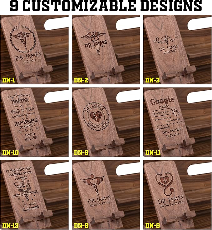 Personalized Doctor Gifts for Men - Elegant Nightstand Organizer & Phone Docking Station to Keep Doctor's Accessories Organized - Unique Gifts for Doctors, Gifted Doctors, Thank You Gift Doctor