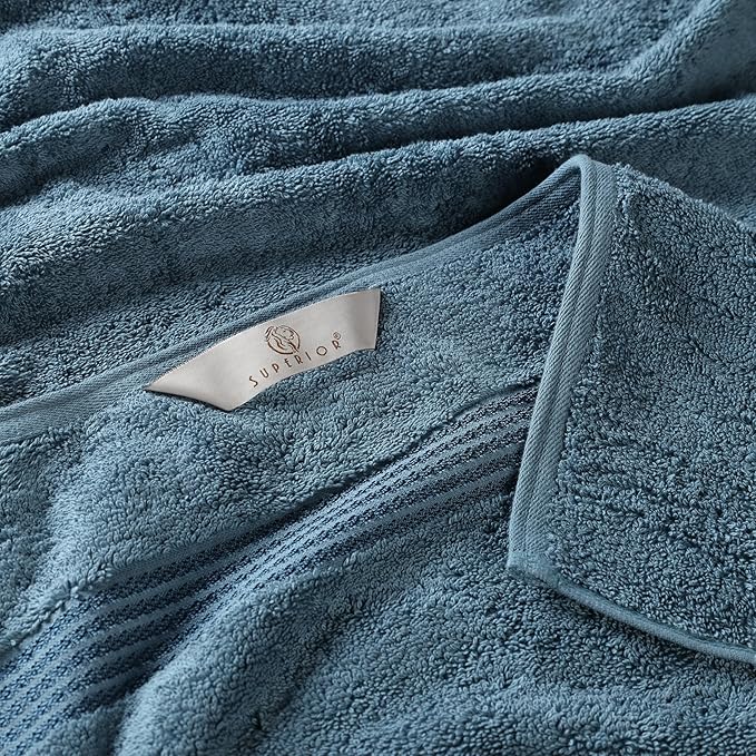 Superior Egyptian Cotton 3-Piece Towel Set, Basic Towels For Bathroom, Home Decor, Guest Bath, Shower, Apartment, Included 1 Face, 1 Hand, 1 Bath Towel, Washcloth, Quick Dry, Sapphire