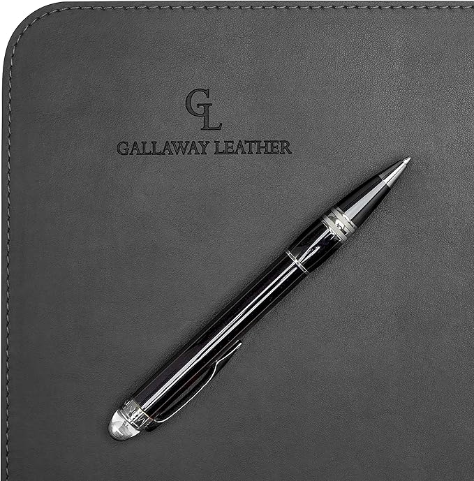 Gallaway Leather Desk Mat,Desk Writing Pad - Office Desk Pad, Medium 24" x 14" Gray, Desk Mats on Top of Desks, Gift Ready Elegant Computer Desk Mat Desk Cover Desk Pad Protector PU Leather