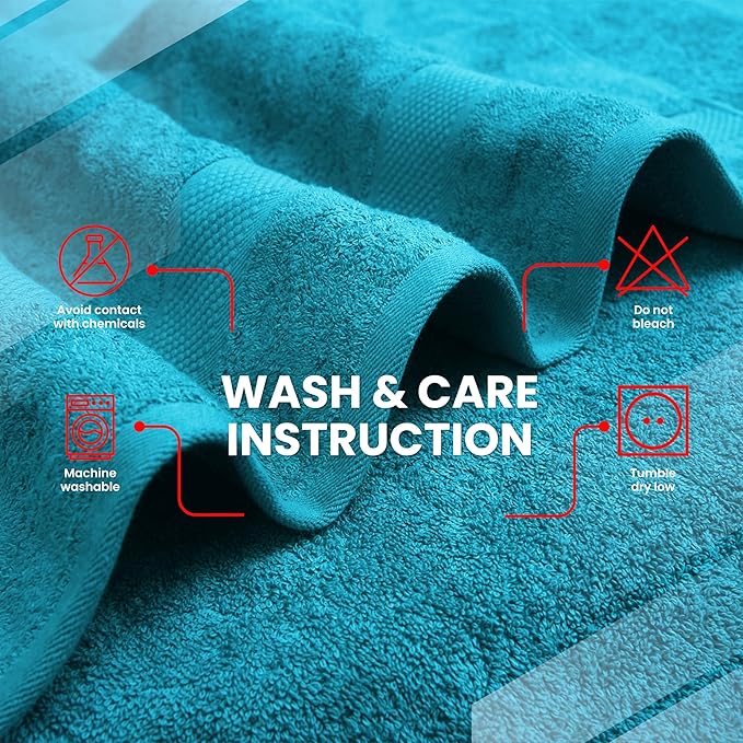 Infinitee Xclusives– Luxury Bath Sheets Towels – 2 Pack 600 GSM (35X70 Inches)– 100% Ring Spun Cotton Large Bath Towels for Bathroom (Serene Teal, Bath Sheet Pack of 2)