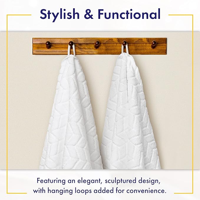 Ultra Soft & Stylish 700 GSM Luxury Bath Sheets | Pack of 2 | Extra Large 35x70 Inches | 100% Zero-Twist, Long-Staple Cotton | Remarkably Absorbent (White)