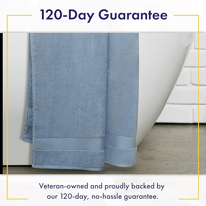 Ultra Soft & Plush Viscose from Bamboo Bath Towels - 700 GSM Luxury Bath Towels - 6 Piece Set - Super Absorbent & Quick Drying (Chambray)