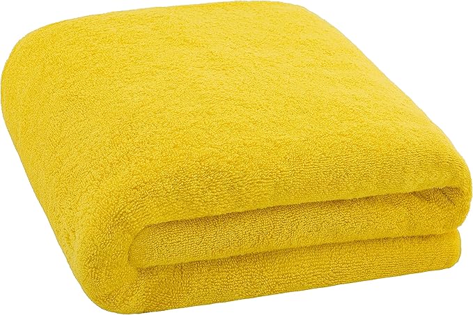Cotton Paradise 100% Cotton 40x80 Oversized Bath Sheet, Extra Large Turkish Bath Towels for Bathroom, Yellow Bathsheet