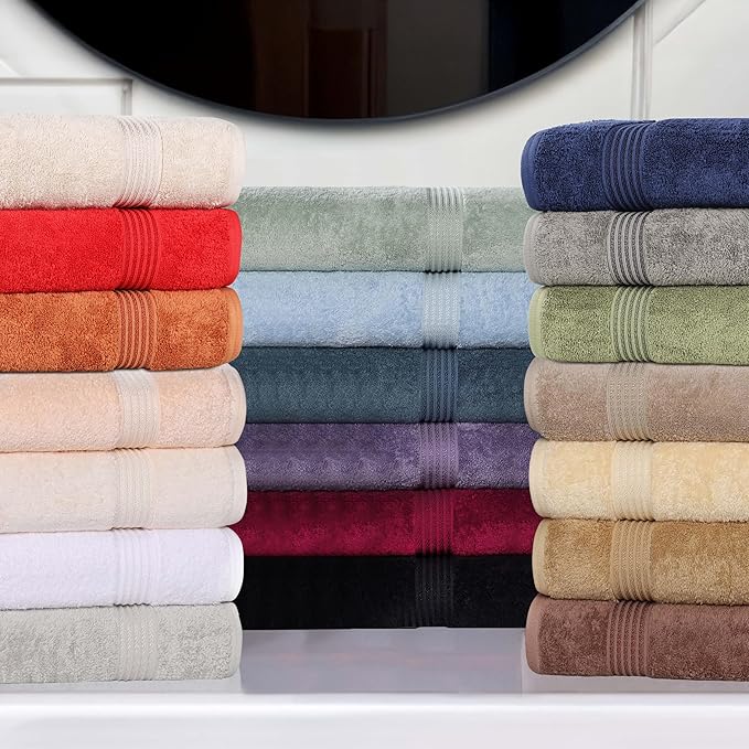 Superior Egyptian Cotton 6-Piece Towel Set, Bathroom Essentials, Towels For Bathroom, Apartment, Airbnb, Guest Bath, Face, Hand, Bath Towels, Washcloths, Absorbent, Fast Drying, Mocha