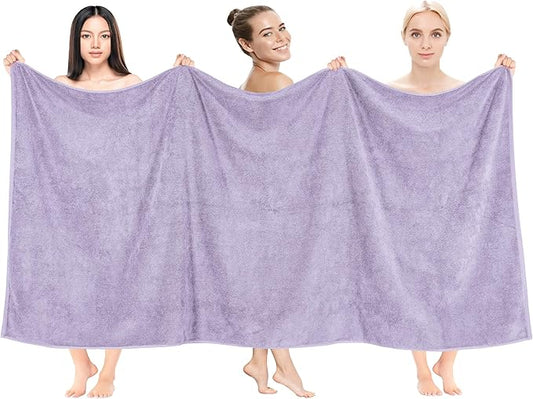 Cotton Paradise 100% Cotton 40x80 Oversized Bath Sheet, Extra Large Turkish Bath Towels for Bathroom, Lilac Bathsheet