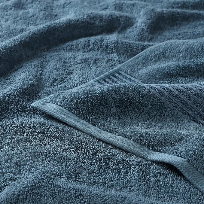 Superior Egyptian Cotton 6-Piece Towel Set, Bathroom Essentials, Towels For Bathroom, Apartment, Airbnb, Guest Bath, Face, Hand, Bath Towels, Washcloths, Absorbent, Fast Drying, Sapphire