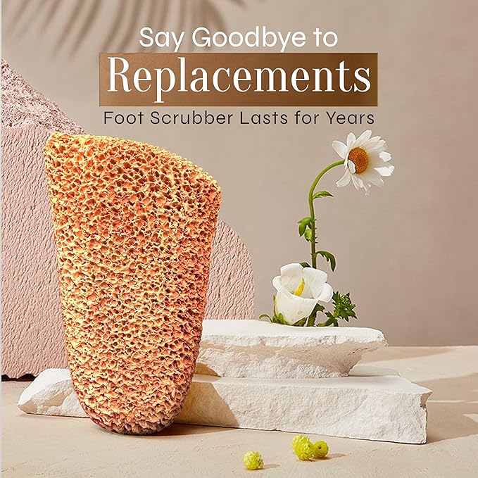 Facón Pumice Stone for Feet Callus Remover - Terra-Cotta Foot Scrubber with 2 Sides, 100% Pure Natural Foot Pumice Stone, Pedicure Pumice Stone Scrubber, Foot Exfoliator, Removes Calluses & Dead Skin