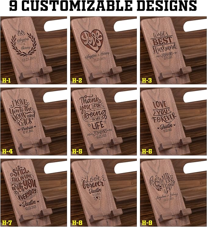 Phone Docking Station For Husband, Boyfriend - Handmade Unique Nightstand Organizer For His Accessories - Personalized Gift Ideas for Dad, Grandpa Him on Father's Day, Birthday, Anniversary