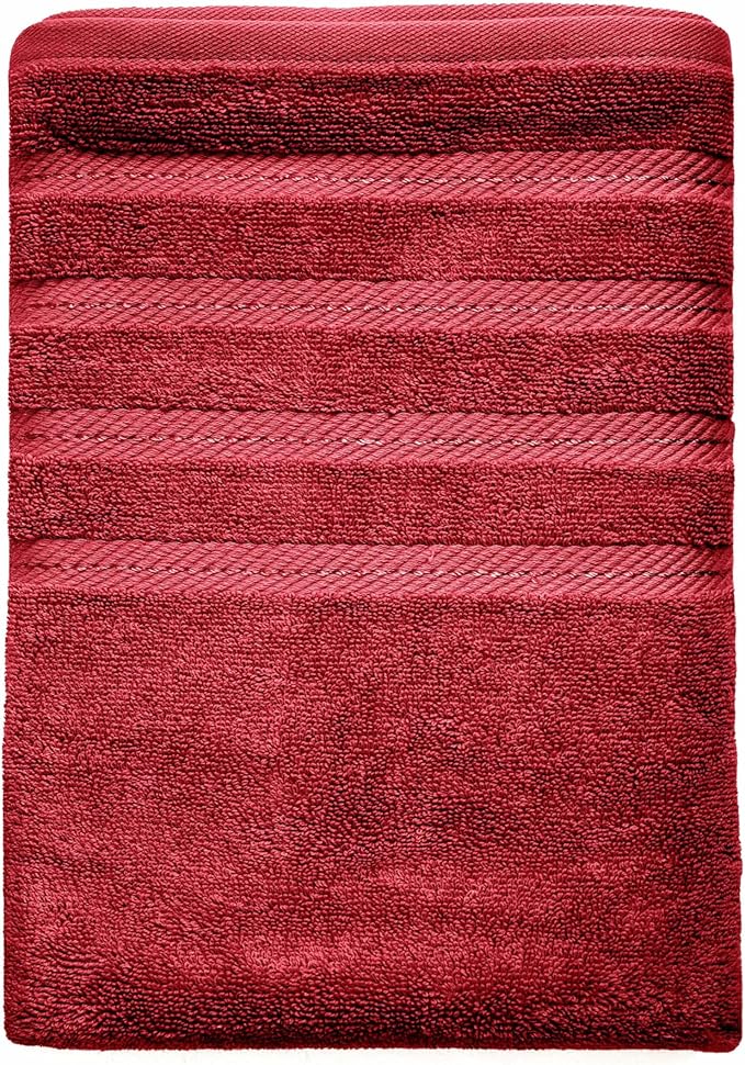 Hearth & Harbor Bath Towels for Bathroom - 100% Ring Spun Cotton Luxury Bathroom Towels - Soft & Highly Absorbent Bath Towels Set, 6 Piece Set, Red