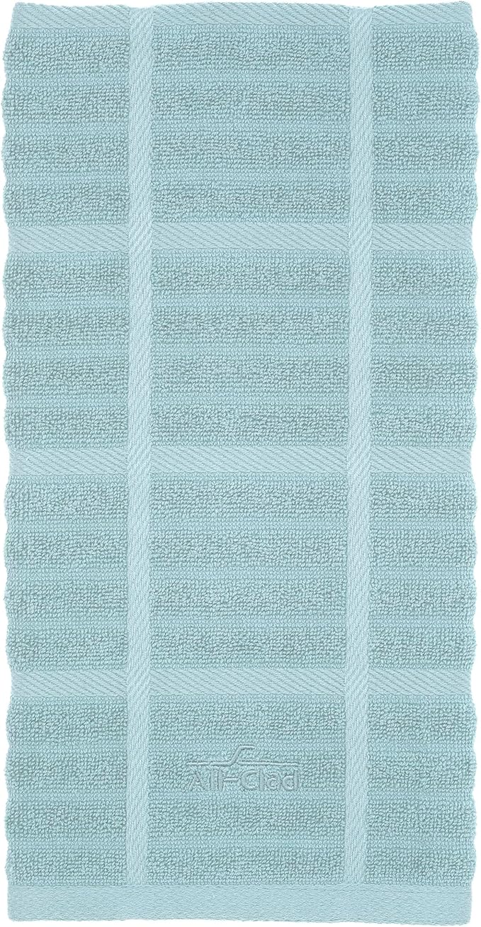All-Clad Solid Kitchen Towel: Highly Absorbent - 100% Cotton, 17"x30" Towel for Cleaning & Drying Dishes, Glassware, or Countertops, 1-Pack, Rainfall