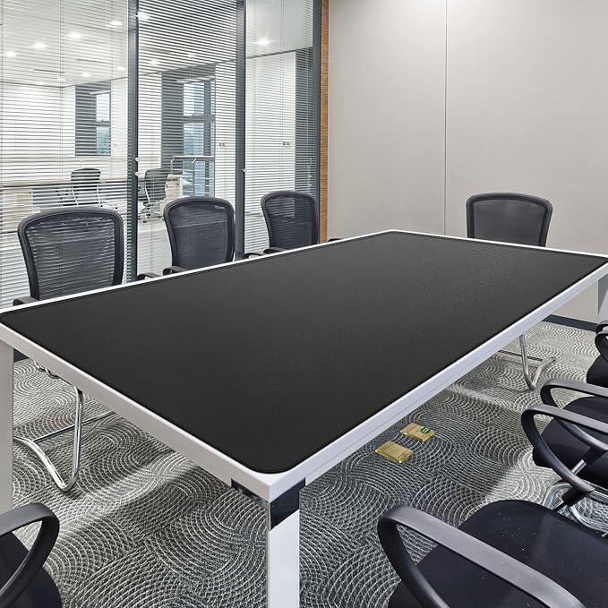 CENNBIE MAX200 78.7" x 39.4" Leather Desk Mat Protector, Extra Large Leather Desk Pad for Full Desk - XXXXXL Super Large Mouse Pad (Black)