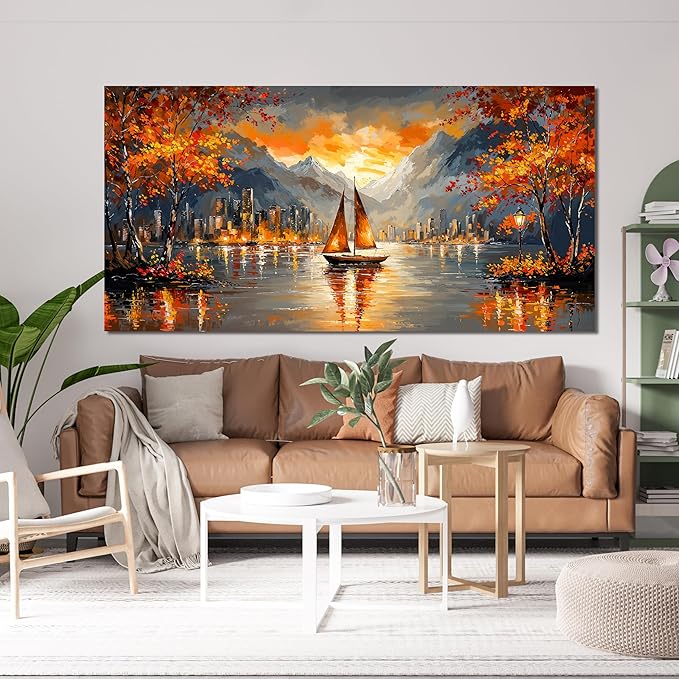 Canvas Wall Art Decor Wall Art Picture for Living Room Canvas Art Wall Decor Modern Landscape Wall Art Prints Large Coastal Wall Art Decorations Artwork for Walls Bedroom Office Home Decor 24" X 48"