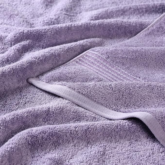 Superior Egyptian Cotton 3-Piece Towel Set, Basic Towels For Bathroom, Home Decor, Guest Bath, Shower, Apartment, Included 1 Face, 1 Hand, 1 Bath Towel, Washcloth, Quick Dry, Royal Purple