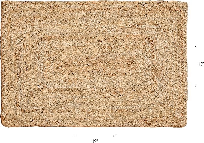 Hausattire Jute Braided Placemats 13x19 Inches Set of 4 Reversible Handwoven Boho Vintage Placemats for Kitchen Dining Tables|BBQ's Thanksgiving Decor Weddings Indoor & Outdoor Parties|Natural