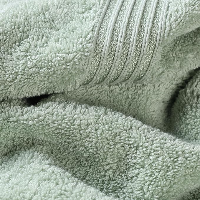Superior Egyptian Cotton 6-Piece Towel Set, Bathroom Essentials, Towels For Bathroom, Apartment, Airbnb, Guest Bath, Face, Hand, Bath Towels, Washcloths, Absorbent, Fast Drying, Sage