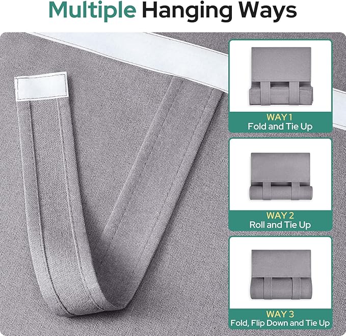 HOMEIDEAS 100% Linen Blackout Sidelight Curtains for Front Door, Side Door Window Curtains, Small Window,Thermal Insulated Covering, 1 Panel, W12 X L68 Inch, Light Gray