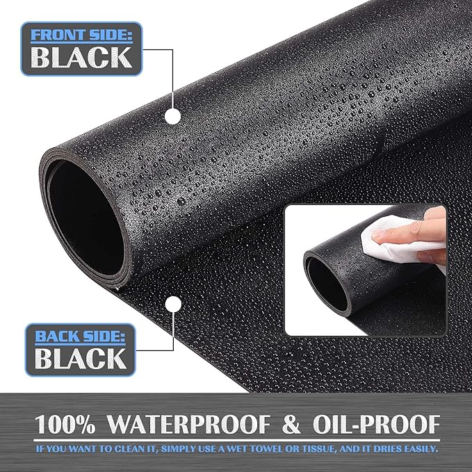 K KNODEL Large Office Leather Desk Mat, Mouse and Keyboard Pad, Computer and Laptop Mat, Desktop Protector and Cover, Writing Pad and Blotter (35.4"x17", Black)