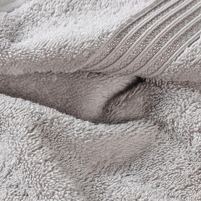 Superior Egyptian Cotton 3-Piece Towel Set, Basic Towels For Bathroom, Home Decor, Guest Bath, Shower, Apartment, Included 1 Face, 1 Hand, 1 Bath Towel, Washcloth, Quick Dry, Silver