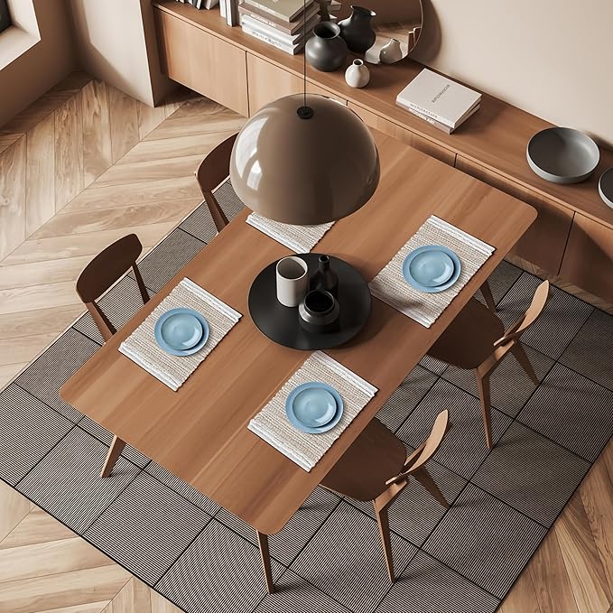 Hausattire Woven Table Placemats Set of 4 - Natural, Jute Boho Outdoor Table Mats for Kitchen Dining Coffee Table | Easy Clean Thanksgiving Farmhouse Placemat for Wedding, Restaurants - 13x19 Inches