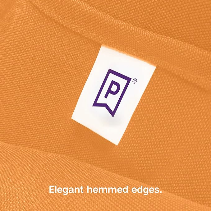 Gee Di Moda Rectangle Tablecloth - 70 x 120 Inch Orange - Heavy Duty, Wrinkle Resistant, Machine Washable - Ideal for 6 or 8 Foot Rectangular Table, Buffet, Dinner, Wedding & Baby Shower