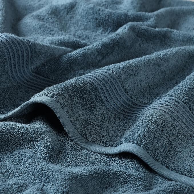 Superior Egyptian Cotton 3-Piece Towel Set, Basic Towels For Bathroom, Home Decor, Guest Bath, Shower, Apartment, Included 1 Face, 1 Hand, 1 Bath Towel, Washcloth, Quick Dry, Sapphire