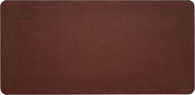 Gallaway Leather Desk Mat - Desk Pad 91.5 x 43 cm - XXL Mouse Mat - Non-Slip Desk Cover - Desk Accessories (Dark Brown)